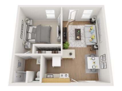 1 Bed / 1 Bath / 610 sq ft / Availability: Please Call / Deposit: $300+ / Rent: $1,195